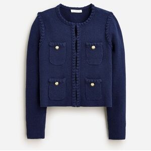 J. Crew Odette Sweater Lady Jacket in Mediterranean Navy